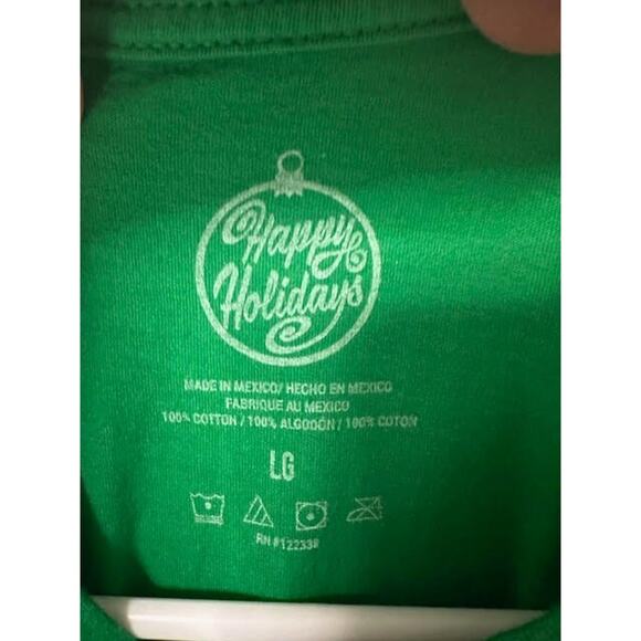 OMG! Santa! I Know Him! Green Christmas Graphic Tee - Holiday Shirt Unisex Large - Picture 3 of 4